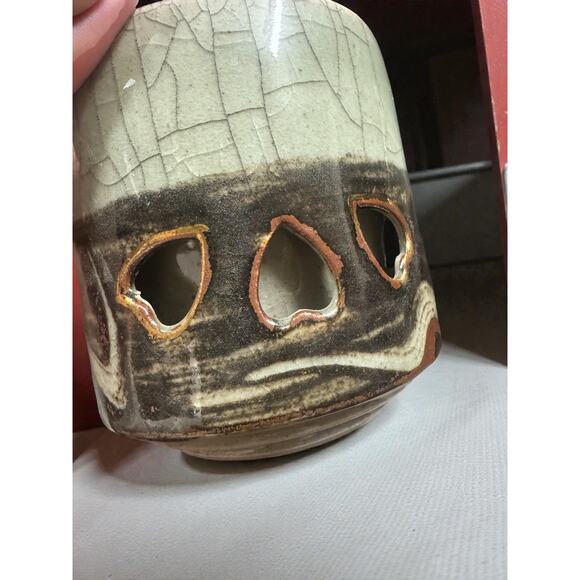 Vintage Somayaki Tea Cups Soma Ware Double Wall Crackle Made in Japan Set of 4 - Picture 2 of 7